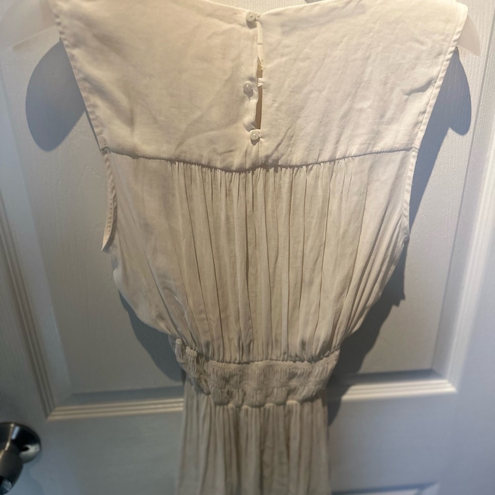 Zara Basics Size S Pleated Tunic Top Tank White/Ivory Sleeveless Greek goddess - Picture 6 of 7